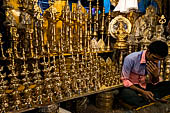 Street life around the Sri Meenakshi-Sundareshwarar Temple of Madurai. Tamil Nadu.  